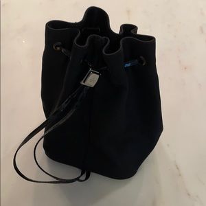 Auth Black Gucci Canvas Pouch